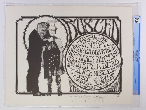 1967 AOR-2.71 Jefferson Airplane Grateful Dead Busted Fillmore Signed Mouse Poster CGC 9.6