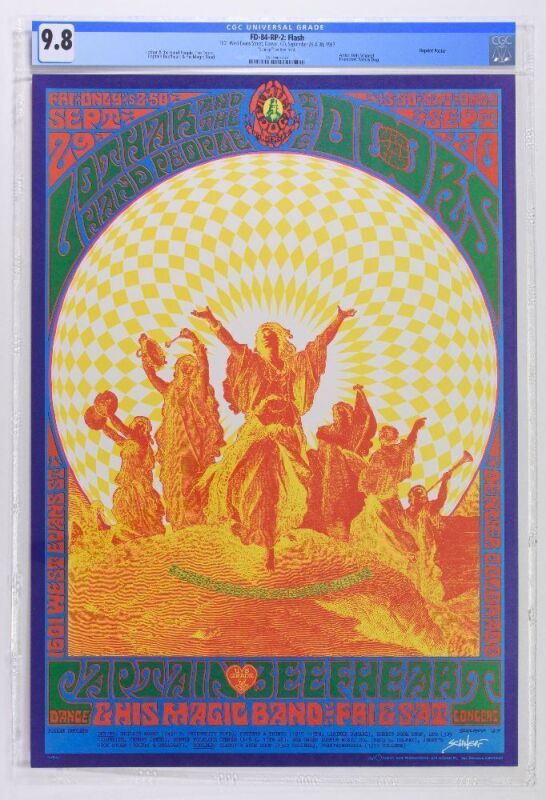 1967 FD-84 The Doors 1601 W Evans Street Denver Signed Schnepf RP2 Poster CGC 9.8