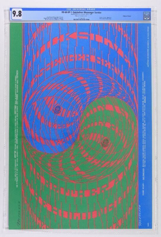 1967 FD-68 Big Brother Janis Joplin Avalon Ballroom Signed Moscoso Poster CGC 9.8