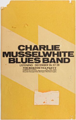 1968 Charlie Musselwhite Blues Band The Boston Tea Party Poster Fine 57