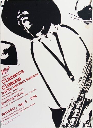 1984 Clarence Clemons & The Red Bank Rockers Sir Morgan's Cove Worcester Poster Excellent 73