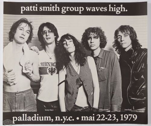 1979 Patti Smith Group Palladium New York City Poster Near Mint 89