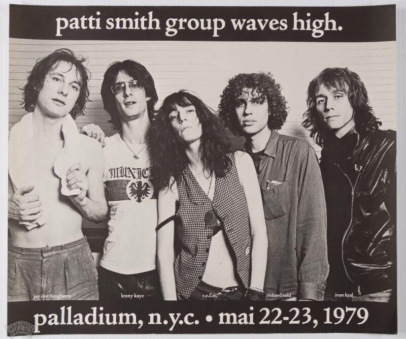 1979 Patti Smith Group Palladium New York City Poster Near Mint 89
