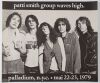 1979 Patti Smith Group Palladium New York City Poster Near Mint 89