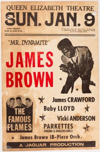 1966 James Brown The Queen Elizabeth Theatre Vancouver Poster Fine 59