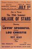 1966 The Lovin' Spoonful Lou Christie The Biloxi Municipal Stadium Poster Extra Fine 65