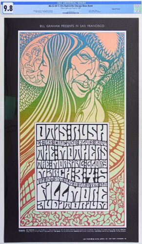 1967 BG-53 Otis Rush Frank Zappa The Mothers Fillmore Auditorium Poster CGC 9.8