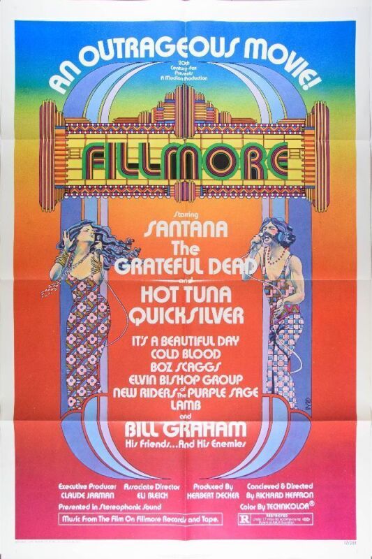 1972 The Closing of the Fillmore One Sheet Movie Poster Near Mint 81