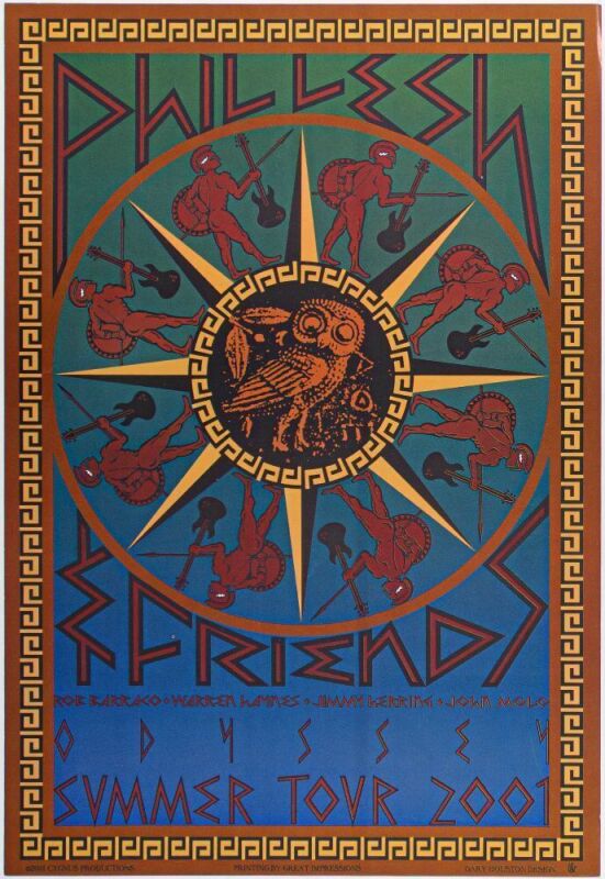 2001 Phil Lesh & Friends Summer Tour Poster Near Mint 89