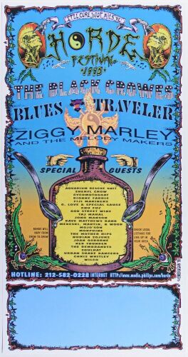 1995 Black Crowes The Horde Festival Tour Blank Poster Mint 91