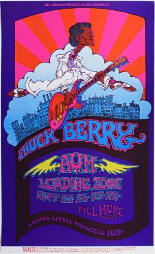 1969 BG-193 Chuck Berry Loading Zone Fillmore West Poster Near Mint 89