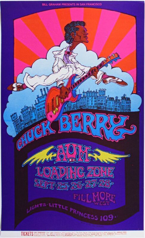 1969 BG-193 Chuck Berry Loading Zone Fillmore West Poster Near Mint 89