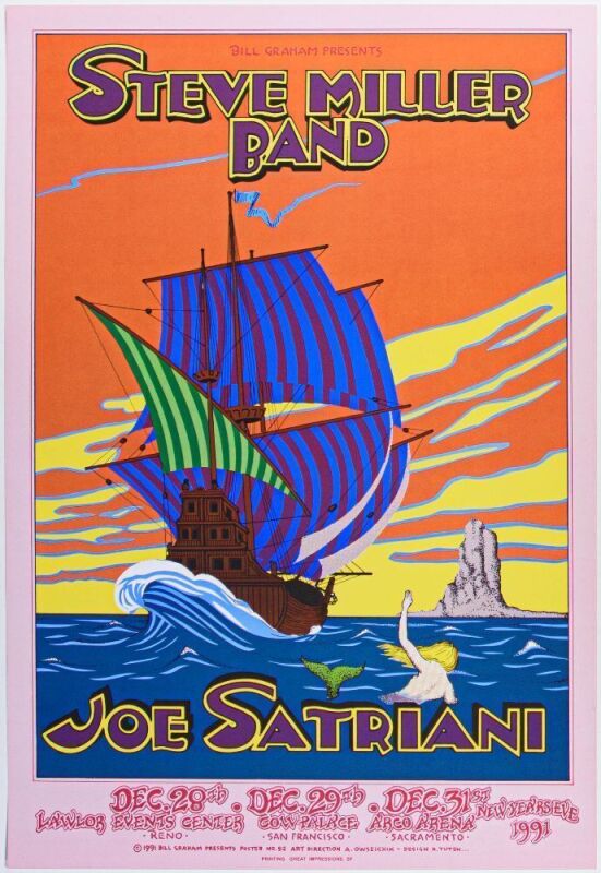 1991 Steve Miller Band New Years Eve Arco Arena Poster Mint 91