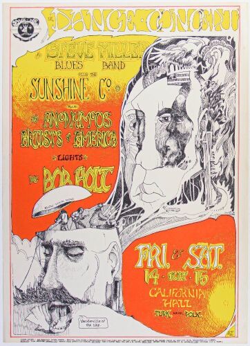 1967 AOR-2.138 Steve Miller Blues Band California Hall Poster Excellent 79