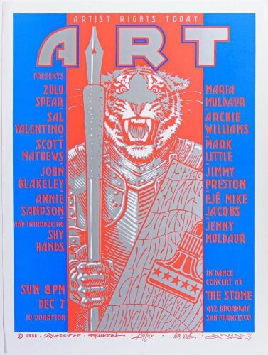 1986 Maria Muldaur Artist Rights Today Poster Near Mint 85