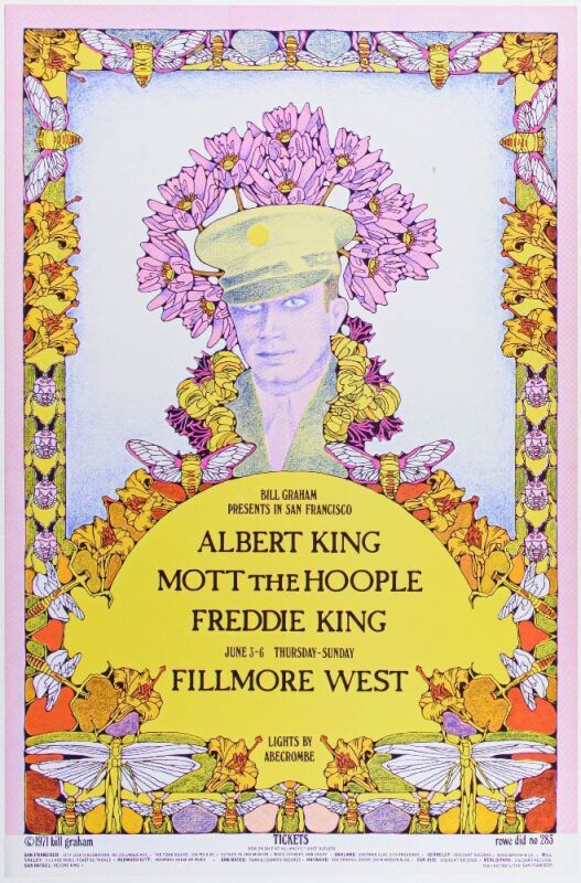 1971 BG-283 Albert King Mott the Hoople Fillmore West Poster Near Mint 83