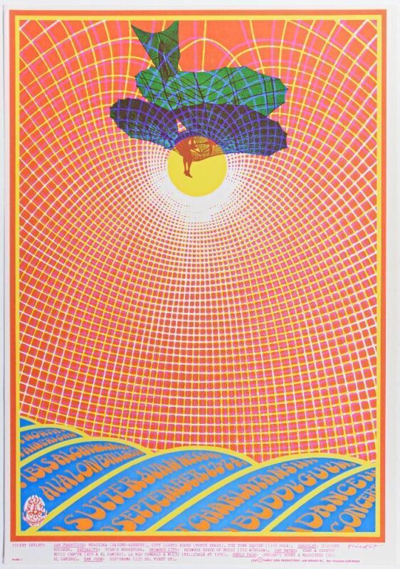 1967 FD-83 The Charlatans Buddy Guy Avalon Ballroom Poster Near Mint 87