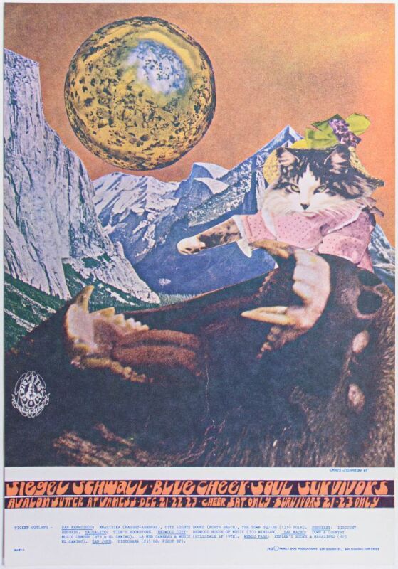 1967 FD-97 Siegal Schwall Blue Cheer Avalon Ballroom Poster Mint 91