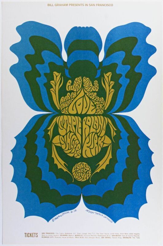 1968 BG-116 Love The Staple Singers Winterland & Fillmore Auditorium Poster Mint 91