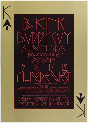 1970 BG-212 B.B. King Allman Brothers Fillmore West Poster Excellent 79