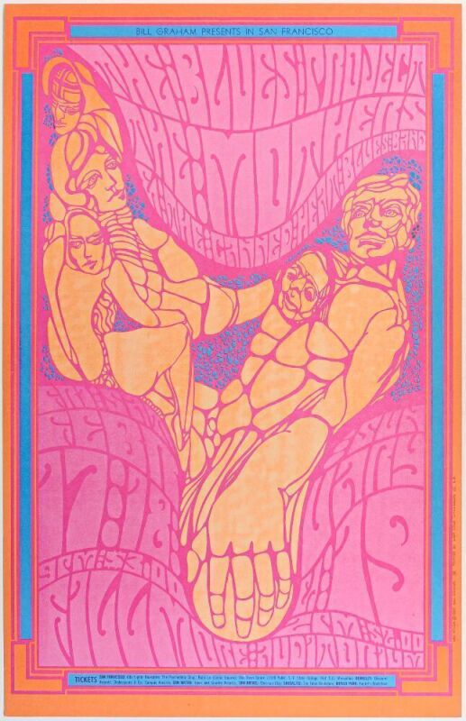 1967 BG-50 Zappa The Mothers Canned Heat Fillmore Auditorium RP2 Poster Mint 91