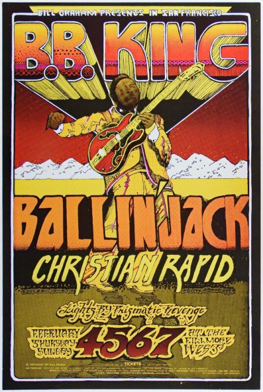 1971 BG-269 B.B. King Ballin' Jack Fillmore West Poster Mint 91