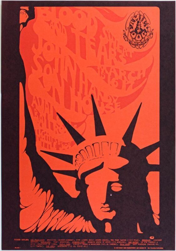 1968 FD-110 Blood Sweat & Tears Avalon Ballroom Poster Mint 91