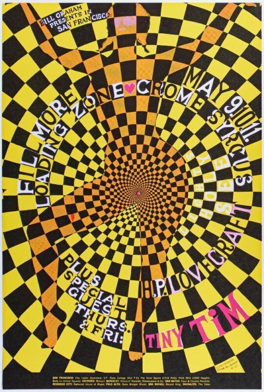 1968 BG-119 Loading Zone Tiny Tim Fillmore Auditorium Poster Mint 91