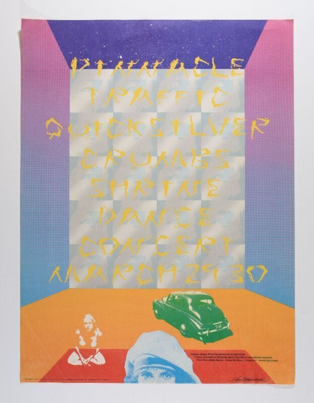 1968 AOR-3.67 Traffic Quicksilver Shrine Auditorium Poster Extra Fine 63