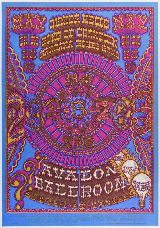 1968 FD-119 Junior Wells Sons of Champlin Avalon Ballroom Poster Mint 93