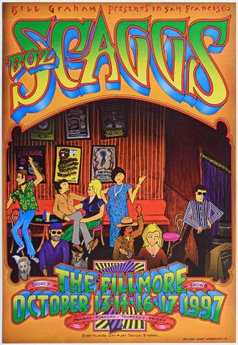 1997 Boz Scaggs The Fillmore Poster Near Mint 85
