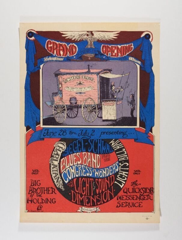 1967 AOR-2.203 Greg Irons Big Brother Janis Joplin Western Front Grand Opening Poster Excellent 75