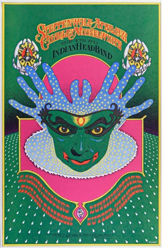 1968 FD-115 Steppenwolf Charley Musselwhite Avalon Ballroom Poster Near Mint 87