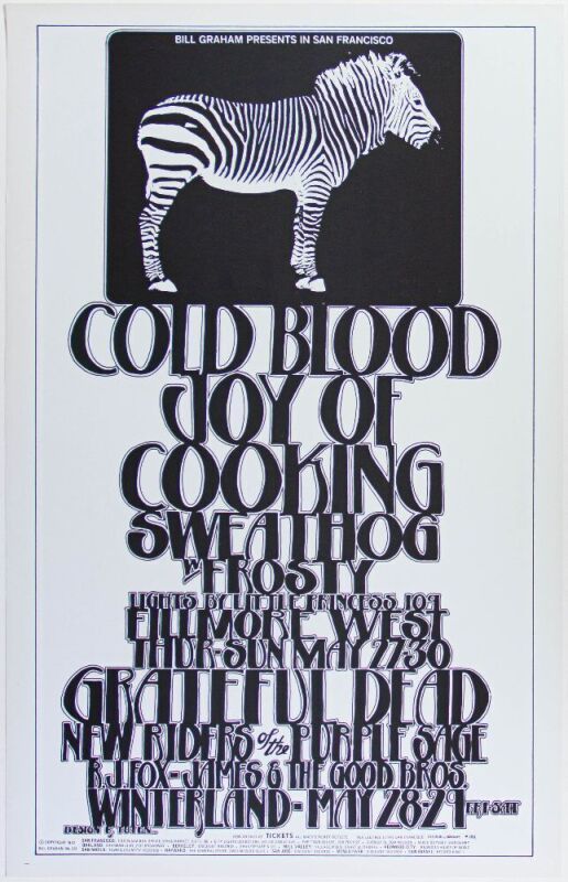 1971 BG-282 Grateful Dead NRPS Cold Blood Fillmore West Poster Near Mint 89