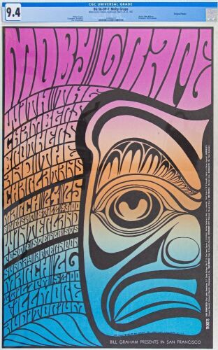 1967 BG-56 Moby Grape Winterland & Fillmore Auditorium Poster CGC 9.4