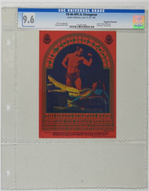 1967 FD-66 The Youngbloods Avalon Ballroom Postcard CGC 9.6