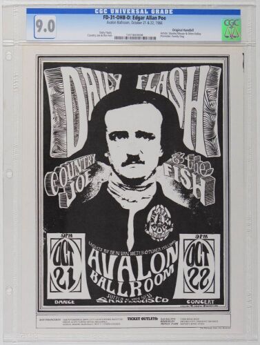 1966 FD-31 Daily Flash Country Joe Avalon Ballroom Handbill CGC 9.0