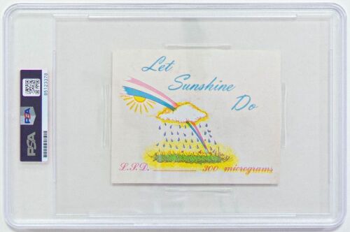 1969 Let Sunshine Do The Brotherhood of Eternal Love Orange Sunshine LSD Distribution Card Signed by Tim Scully PSA/DNA Certified