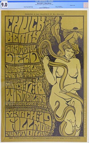 1967 BG-55 Grateful Dead Chuck Berry Fillmore Auditorium & Winterland Poster CGC 9.0