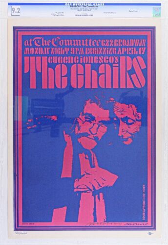 1967 NR-19 The Committee Eugène Ionesco's The Chairs Signed Moscoso Poster CGC 9.2