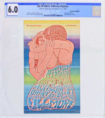 1966 BG-39 Jefferson Airplane James Cotton Fillmore Auditorium Handbill CGC 6.0