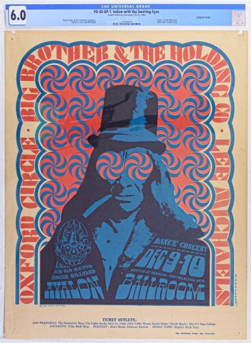 1966 FD-38 Big Brother Janis Joplin Oxford Circle Avalon Ballroom Poster CGC 6.0