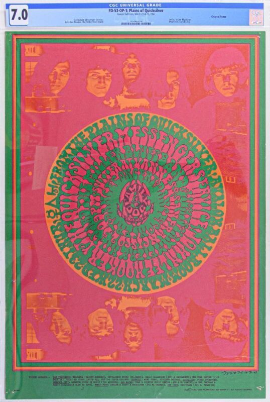 1967 FD-53 Quicksilver Messenger Service John Lee Hooker Avalon Ballroom Poster CGC 7.0