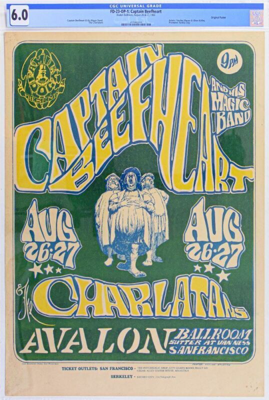 1966 FD-23 Captain Beefheart The Charlatans Avalon Ballroom Poster CGC 6.0