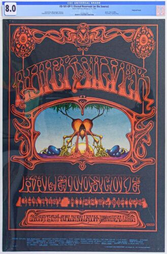 1968 FD-101 Quicksilver Messenger Service Avalon Ballroom Poster CGC 8.0