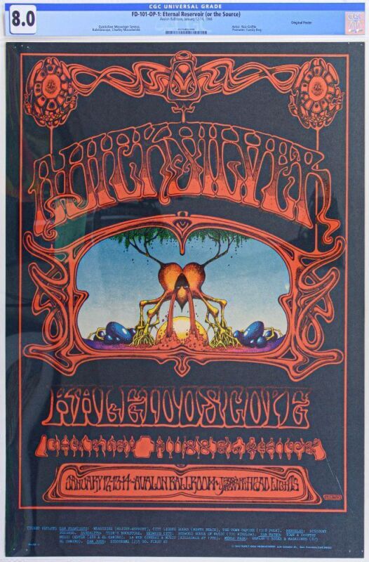 1968 FD-101 Quicksilver Messenger Service Avalon Ballroom Poster CGC 8.0