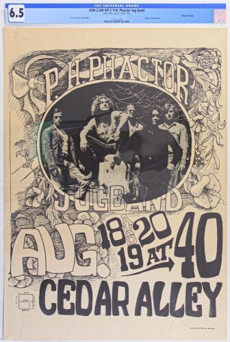 1966 AOR-2.246 P.H. Phactor Jug Band Cedar Alley Poster CGC 6.5