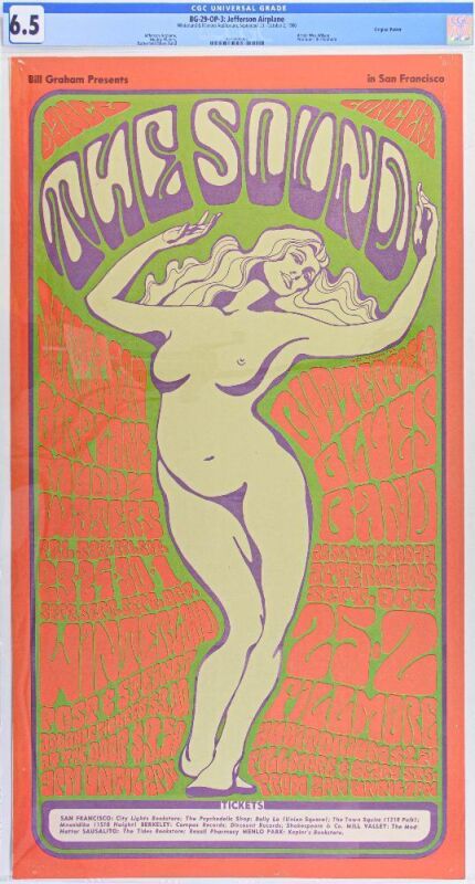 1966 BG-29 Jefferson Airplane Winterland & Fillmore Auditorium Poster CGC 6.5