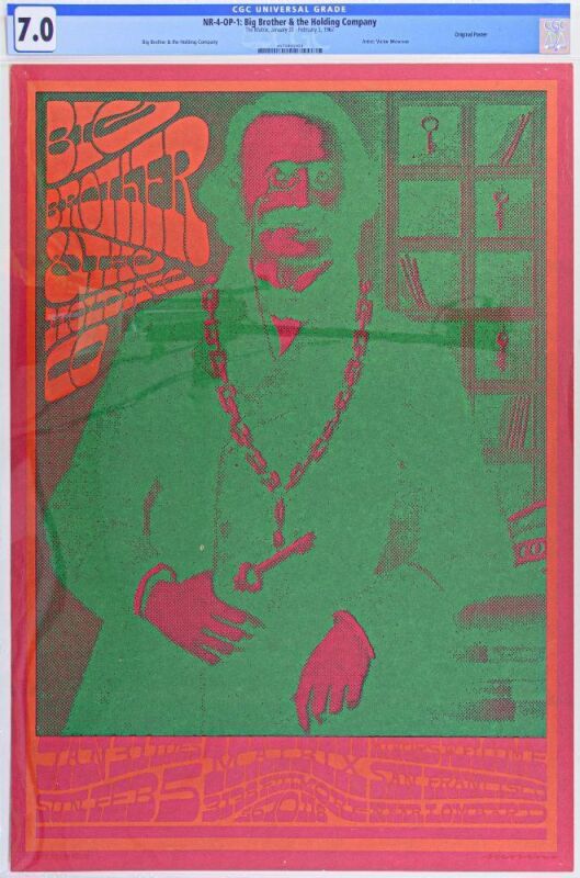 1967 NR-4 Janis Joplin Big Brother and the Holding Company The Matrix Poster CGC 7.0