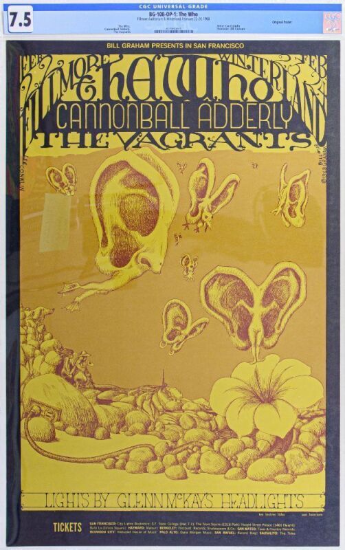 1968 BG-108 The Who Winterland & Fillmore Auditorium Poster CGC 7.5